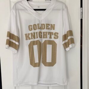 Vegas Golden Knights White and Gold Jersey with sequins